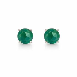 Sterling Silver Green Onyx Stud Earrings New